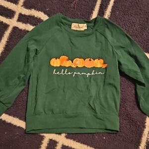 Kids Green Pumpkin Long Sleeve Tee